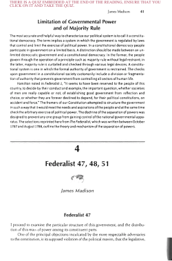 Federalist 47, 48, 51 - jb