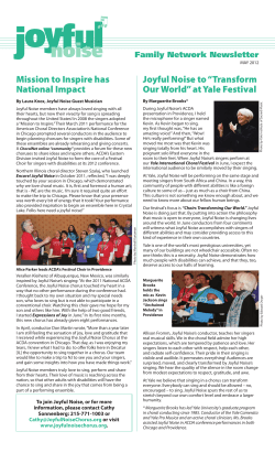 Joyful Noise May 2012 Newsletter