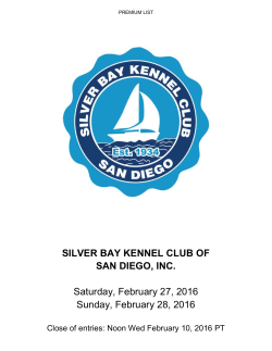 SILVER BAY KENNEL CLUB OF SAN DIEGO, INC. Saturday
