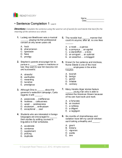 Sentence Completion 1 - English for Everyone