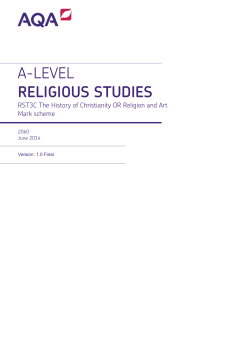 A-level Religious Studies Mark scheme RST3C - The History