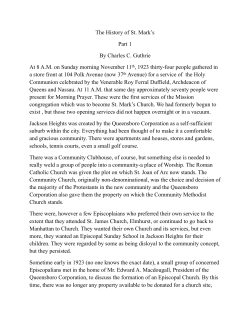 History of St. Mark`s - St. Mark`s Church, Jackson Heights