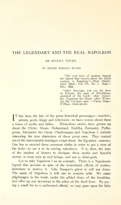The Legendary and the Real Napoleon. An Occult Study.