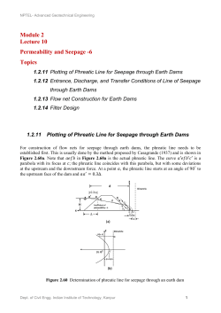 Module 2 Lecture 10 Permeability and Seepage -6 Topics