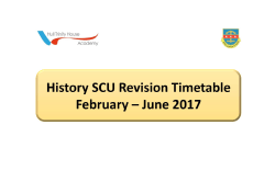 History SCU Revision Schedule