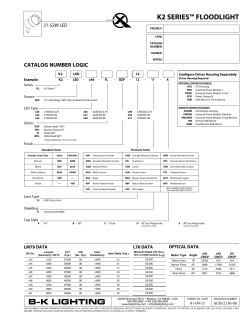 K2 SERIES HP2 SOLID STATE - Architectural Lighting Associates