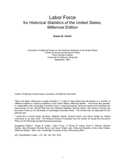 Labor Force for Historical Statistics of the United States