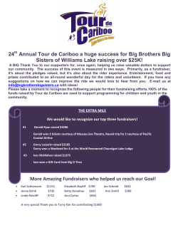 Tour Newsletter 2016 - Big Brothers Big Sisters of Williams Lake