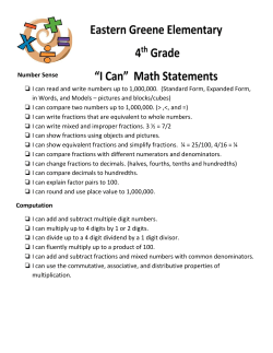 Number Sense ❏ I can read and write numbers up to 1,000,000