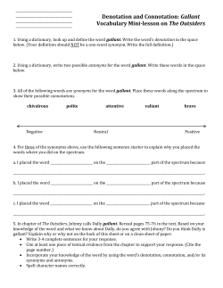 Denotation and Connotation: Gallant Vocabulary Mini