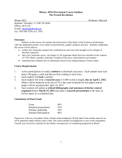 History 4V44 - Brock University