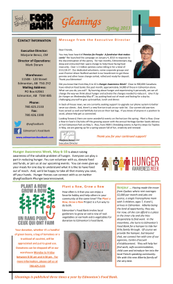 Spring 2013 - Edmonton Food Bank