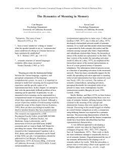 The Dynamics of Meaning in Memory