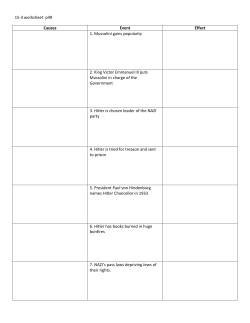 15-3 worksheet p49 Causes Event Effect 1. Mussolini gains