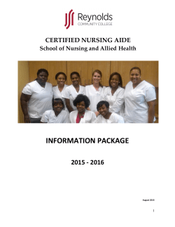 Nurse Aide Packet - Reynolds Community College