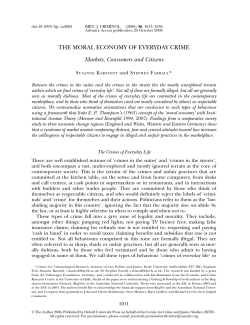 THE MORAL ECONOMY OF EVERYDAY CRIME Markets