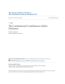 The Constitutional Contributions of John Dickinson