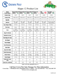 Crown Poly Hippo 12 Product List