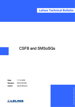 CSFB and SMSoSGs CSFB and SMSoSGs