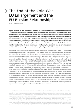 The End of the Cold War, EU Enlargement and the EU-Russian