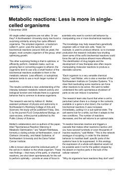 Metabolic reactions: Less is more in single