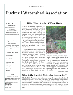 BWA 2014/2015 Winter Newsletter - Bucktail Watershed Association