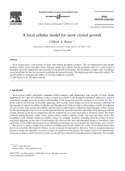 A local cellular model for snow crystal growth
