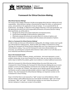 Framework for Ethical Decision
