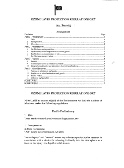 Ozone Layer Protection Regulations 2007