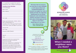 our donation form - Borderlands Bristol