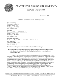 Dear blah blah - Center for Biological Diversity