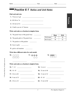 Practice 6-1 Ratios and Unit Rates