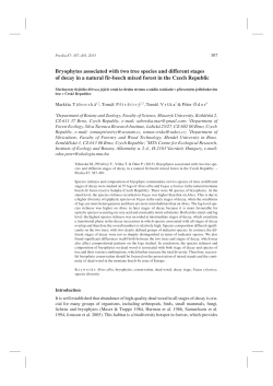 Bryophytes associated with two tree species and different stages of
