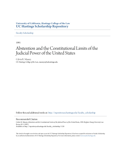 Abstention and the Constitutional Limits of the Judicial Power of the