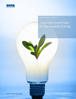 Taxes and Incentives for Renewable Energy
