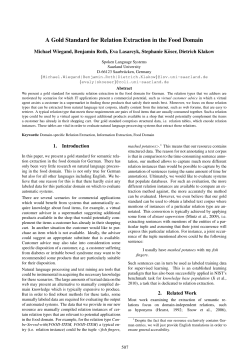 A Gold Standard for Relation Extraction in the Food Domain