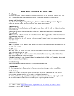 A Brief History of Celibacy in the Catholic Church First Century Peter