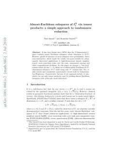 Almost-Euclidean subspaces of $\ ell_1^ N $ via tensor products: a