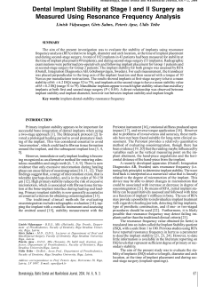 Dental Implant Stability at Stage I and II Surgery as Measured Using