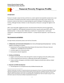 Nunavut Poverty Progress Profile