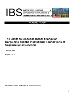 The Limits to Embeddedness: Triangular Bargaining and the