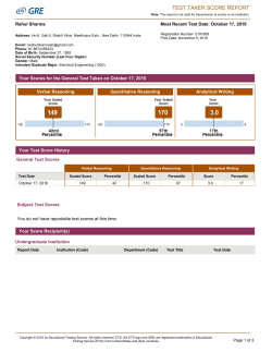 TEST TAKER SCORE REPORT