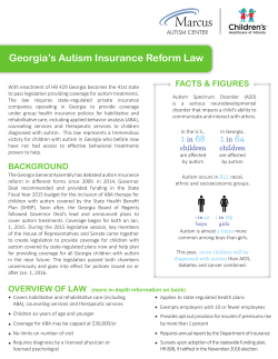 Georgia`s Autism Insurance Reform Law