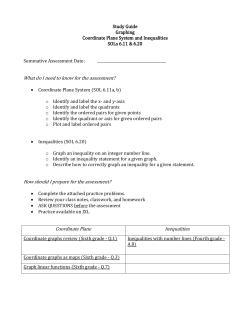 Study Guide Graphing Coordinate Plane System and Inequalities