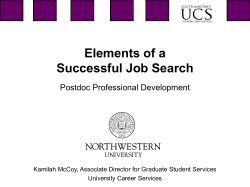 Elements of a Successful Job Search
