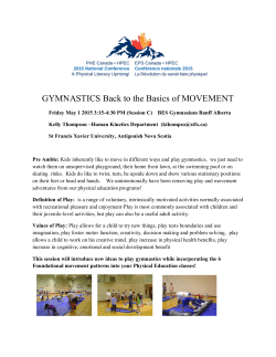 GYMNASTICS Back to the Basics of MOVEMENT