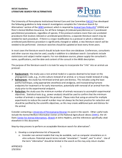 IACUC Guideline LITERATURE SEARCH FOR ALTERNATIVES