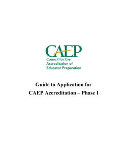 Guide to Application for CAEP Accreditation &ndash; Phase I