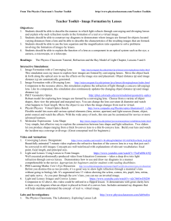 Teacher Toolkit - Image Formation by Lenses
