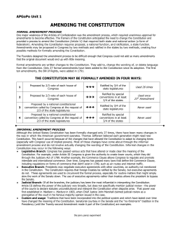 amending the constitution - the jerry perez experiment